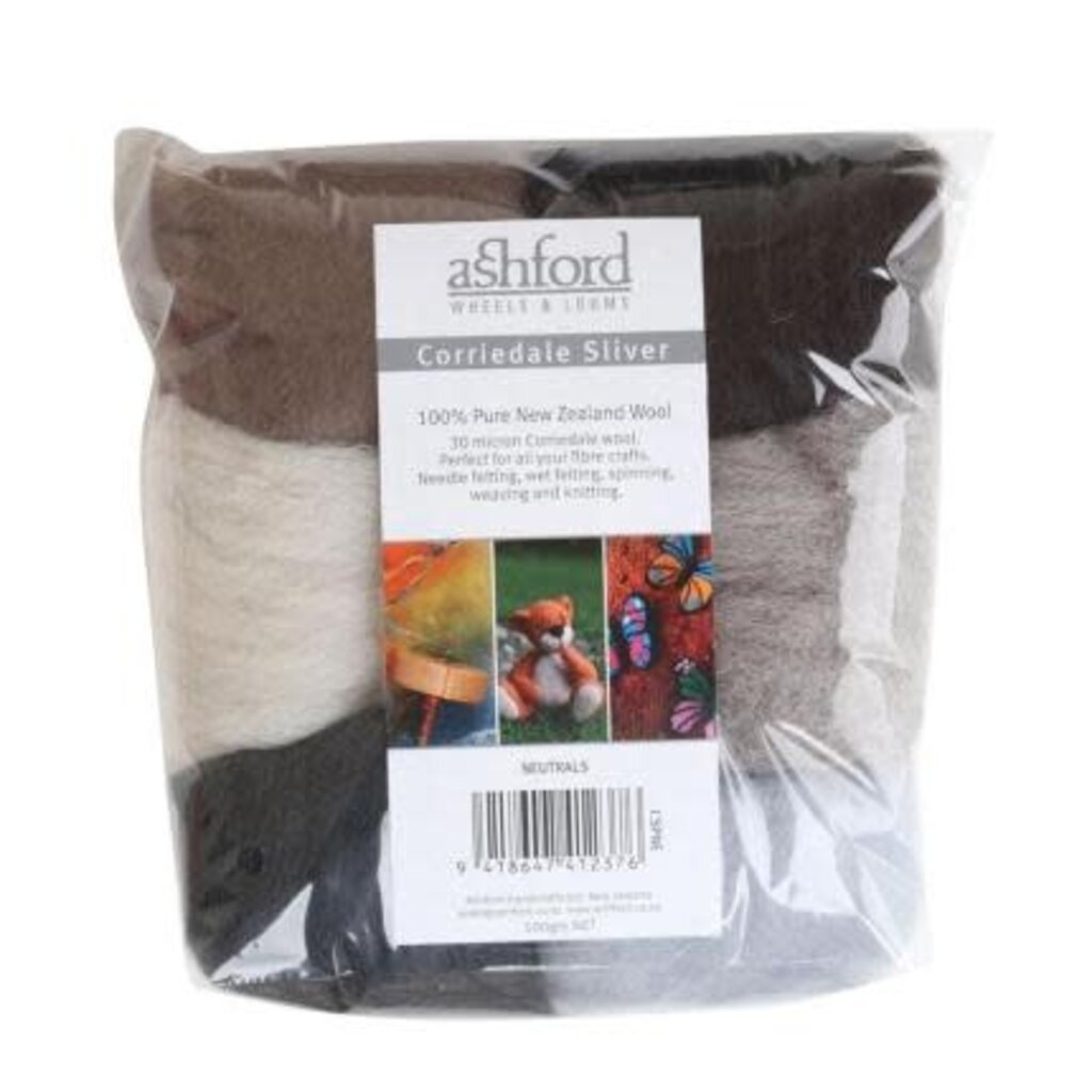 Ashford Corriedale Sliver Packs - 100g (7 colours/pk)