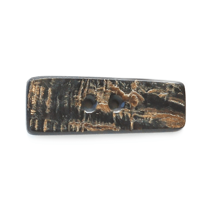 Brown Rough Horn Toggle Rectangle