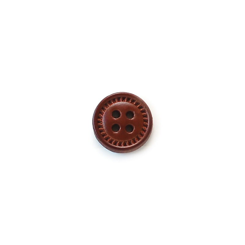 Leather Round Fluted Button