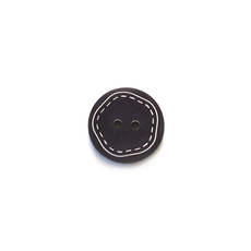 Plastic Button with White Stitching 18mm