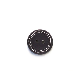 Plastic Button with White Stitching 18mm