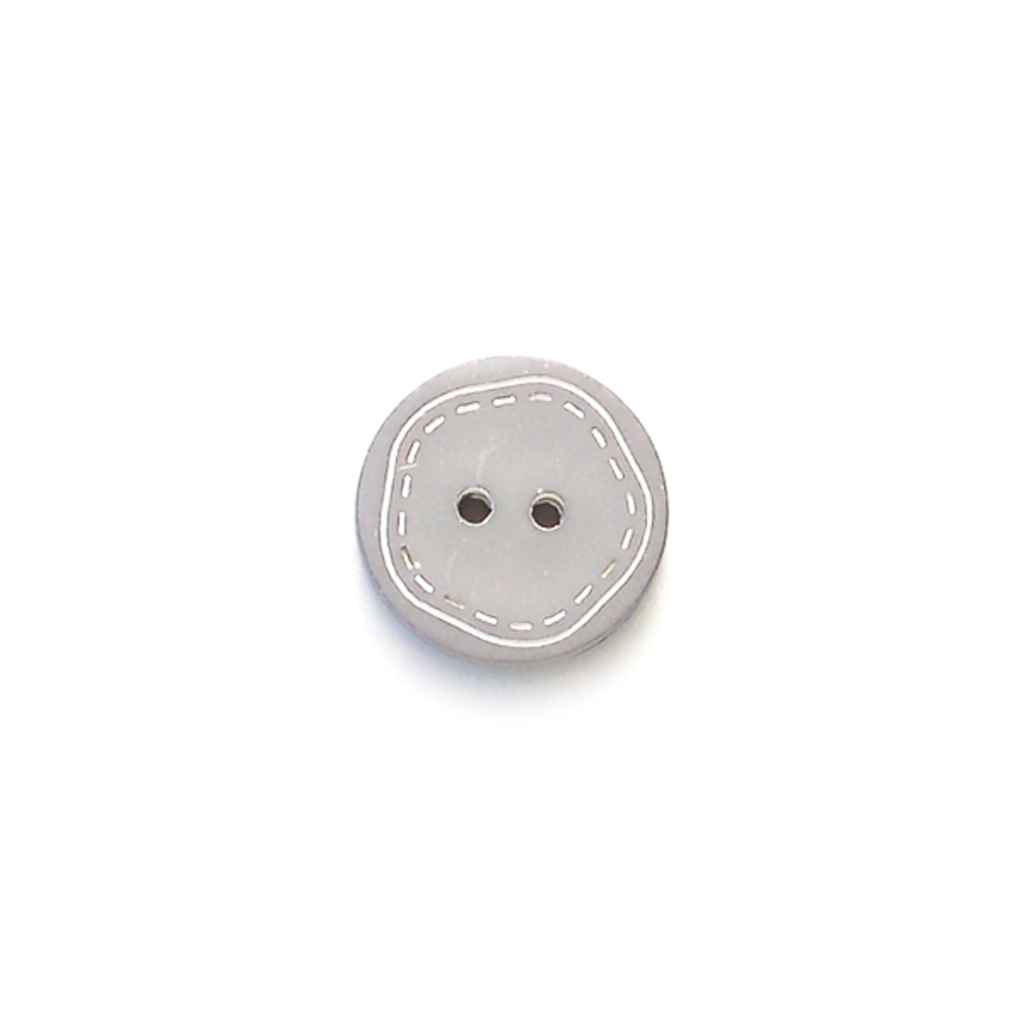 Plastic Button with White Stitching 18mm