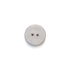 Plastic Button with White Stitching 18mm