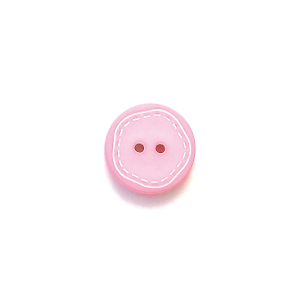 Plastic Button with White Stitching 18mm