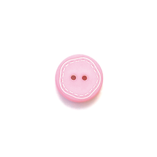 Plastic Button with White Stitching 18mm