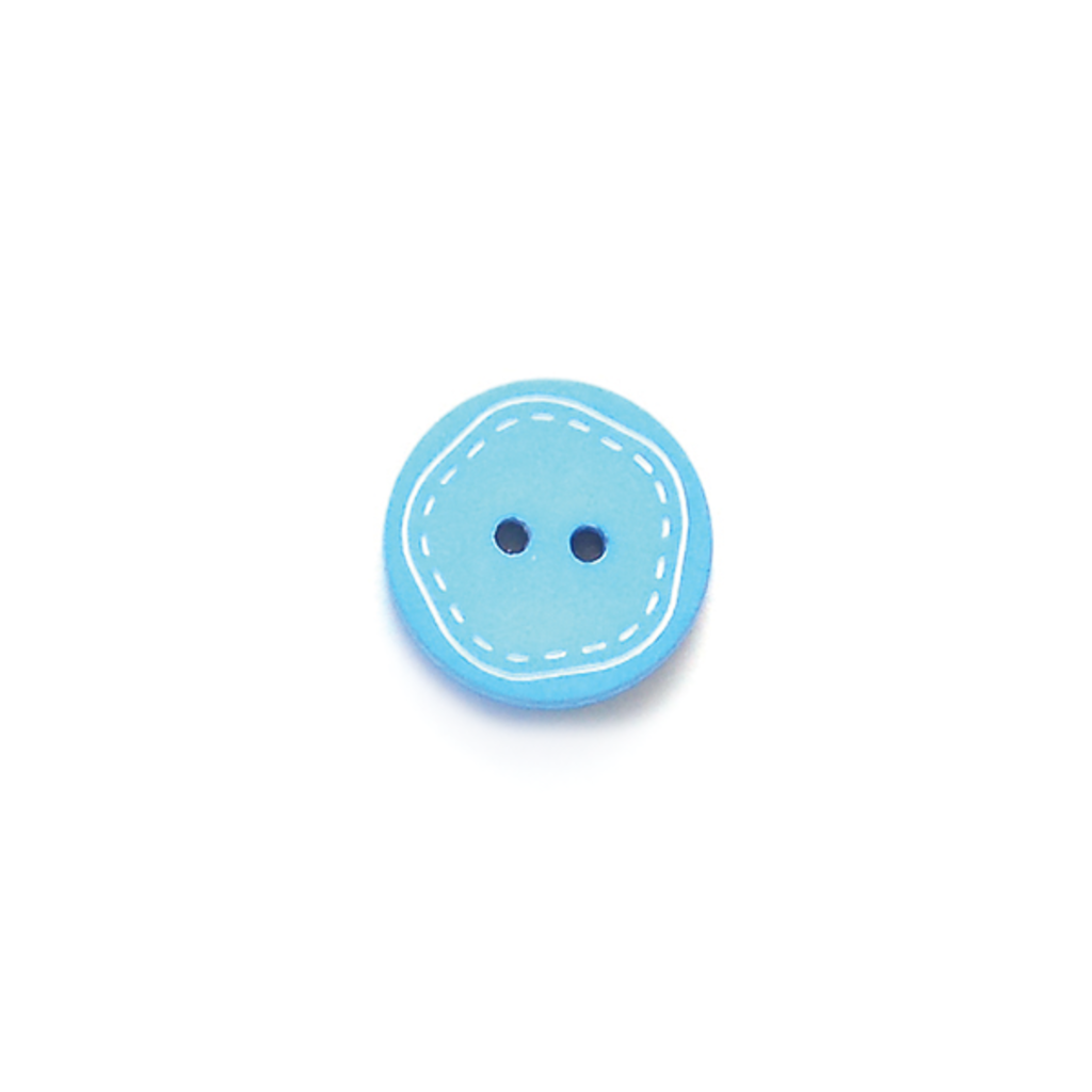 Plastic Button with White Stitching 18mm