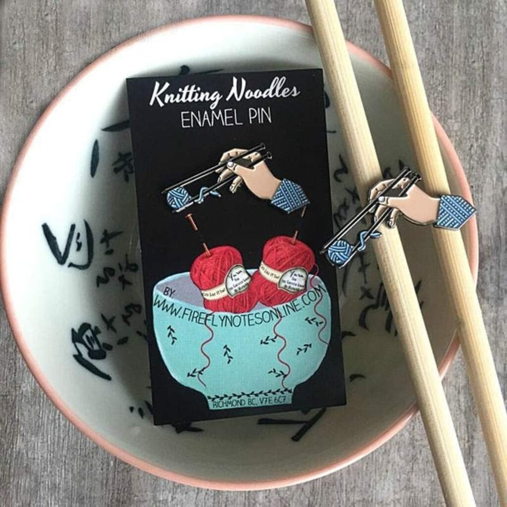 Knitting Noodles Enamel Pin