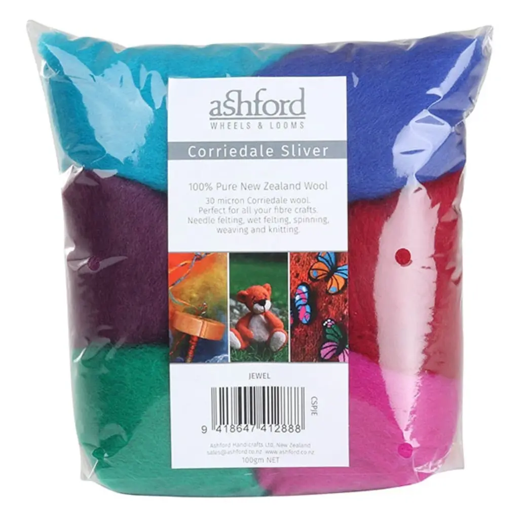 Ashford Corriedale Sliver Packs - 100g (7 colours/pk)