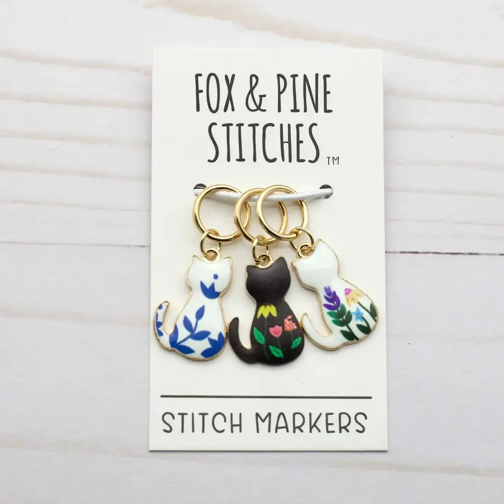 Floral Cat Stitch Markers