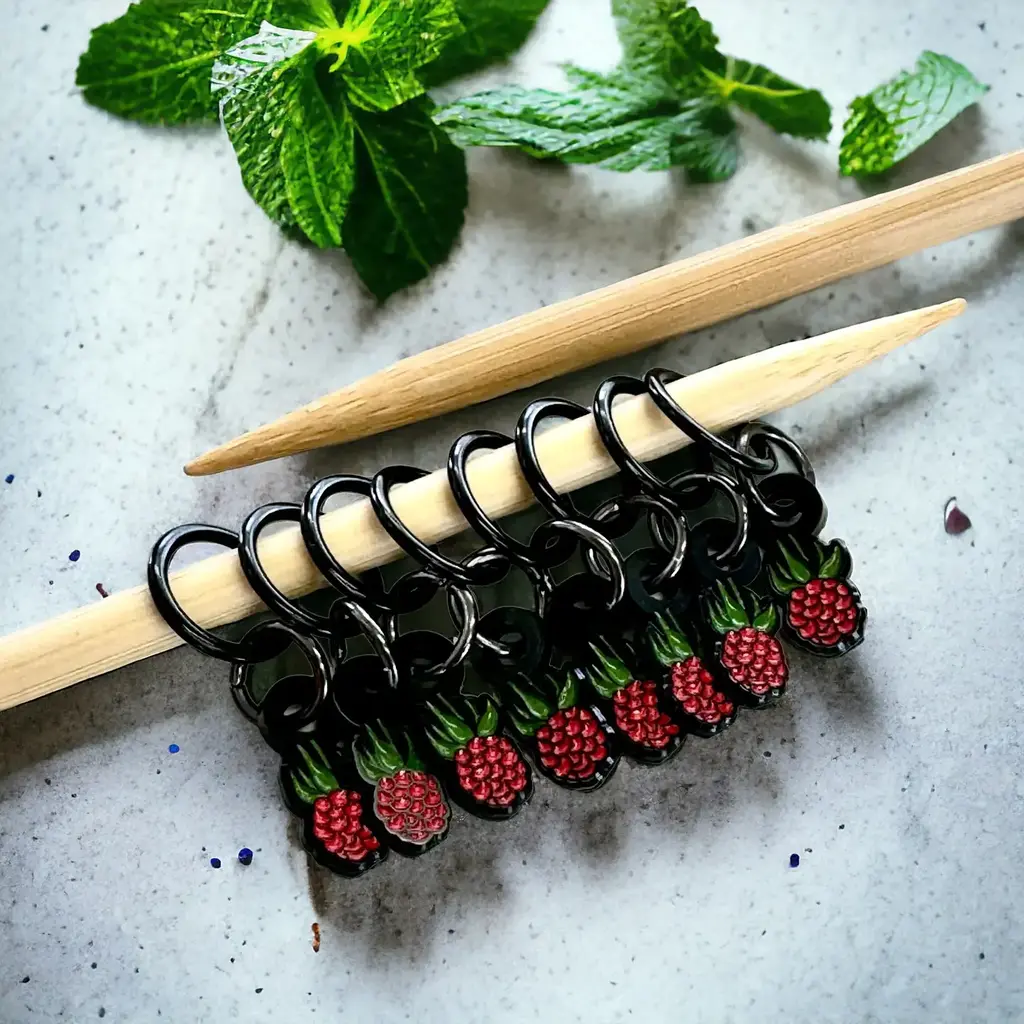 Raspberry Rounds Stitch Markers
