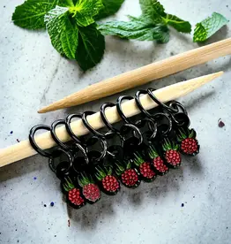 Raspberry Rounds Stitch Markers