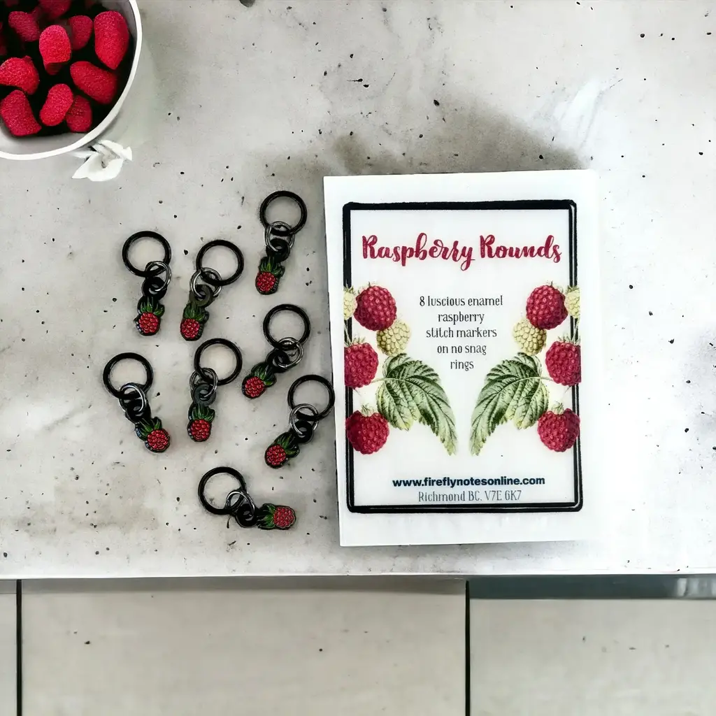 Raspberry Rounds Stitch Markers