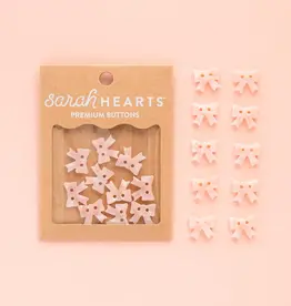 Pink Bow Small 5/8" Button - 10/pk