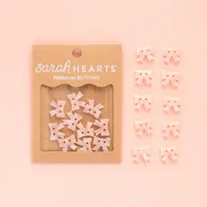 Pink Bow Small 5/8" Button - 6pack