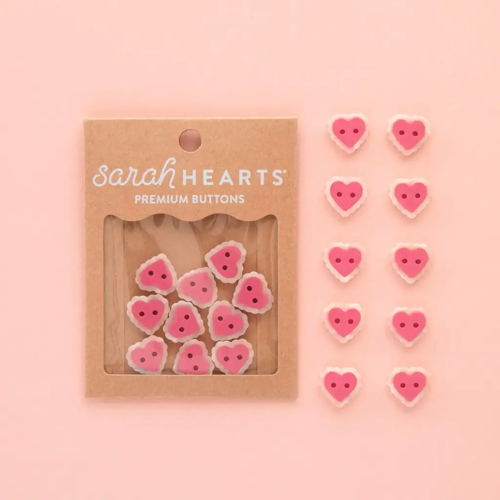 Pink Sweet Heart Small 5/8" Button - 6pack