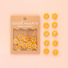 Yellow Daisy Small 5/8" Button - 10/pk