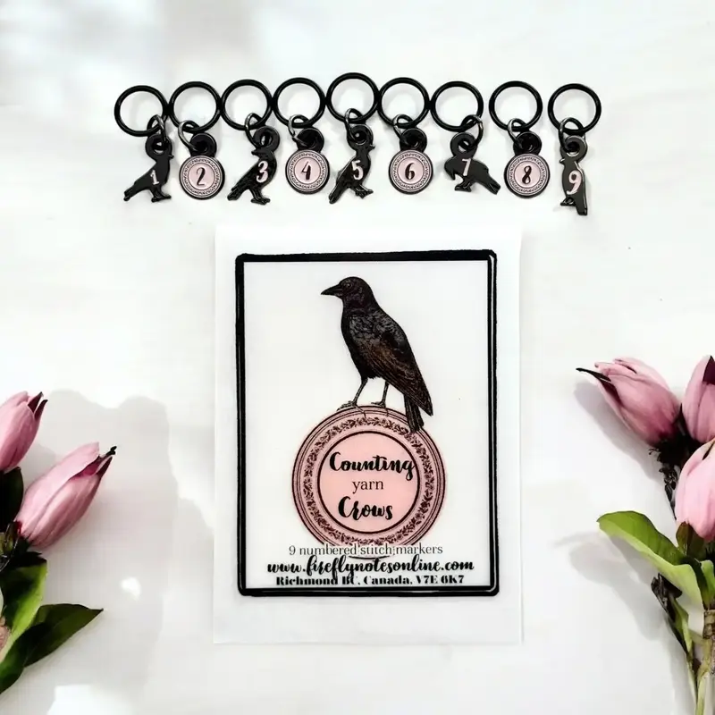 Counting (Yarn) Crows Stitch Marker Set