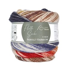 Rellana Garne Flotte Socke 4ply Perfect Rainbow