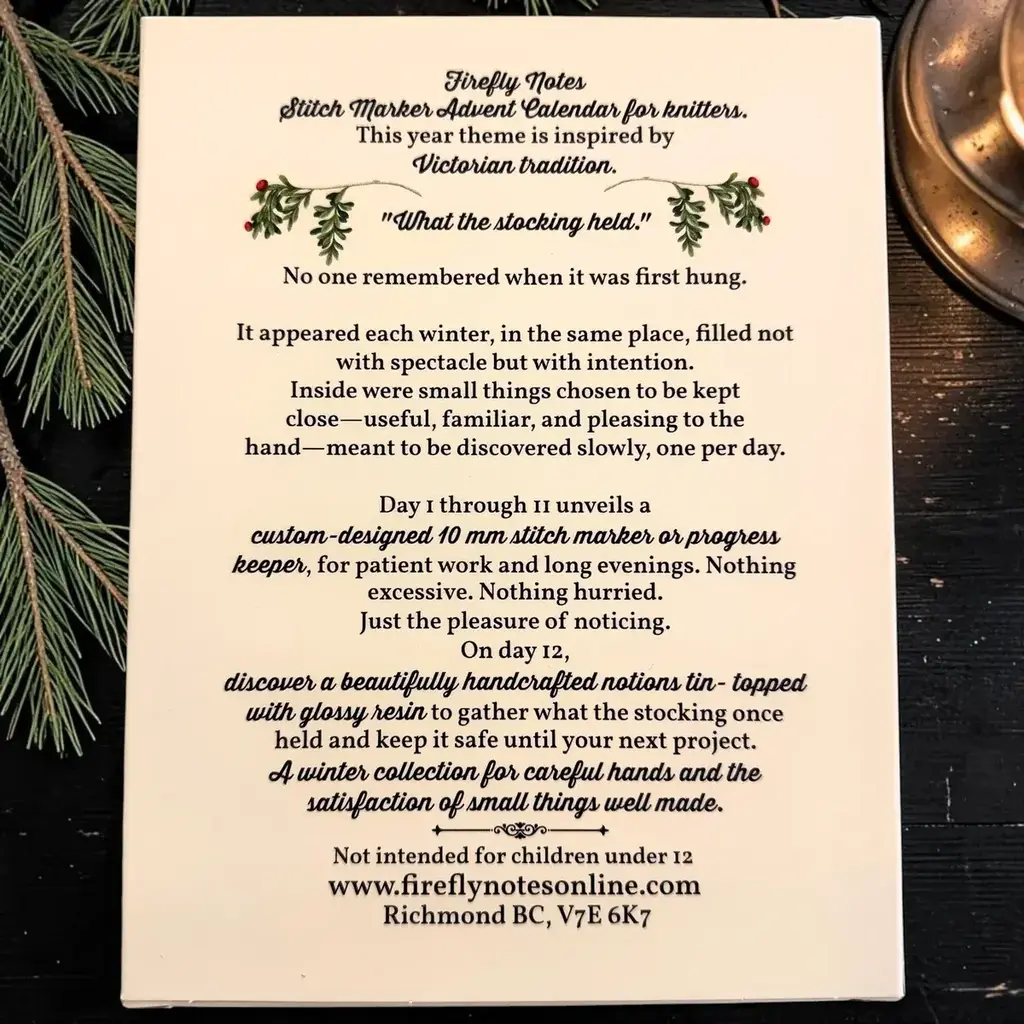 Firefly Notes 2026 Knitting Stitch Marker Advent Calendar