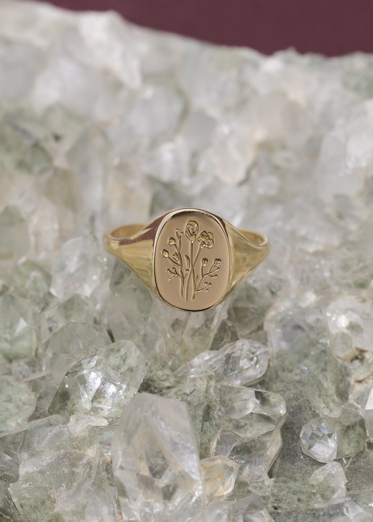 Claus Jewelry Claus Wildflower Signet Ring