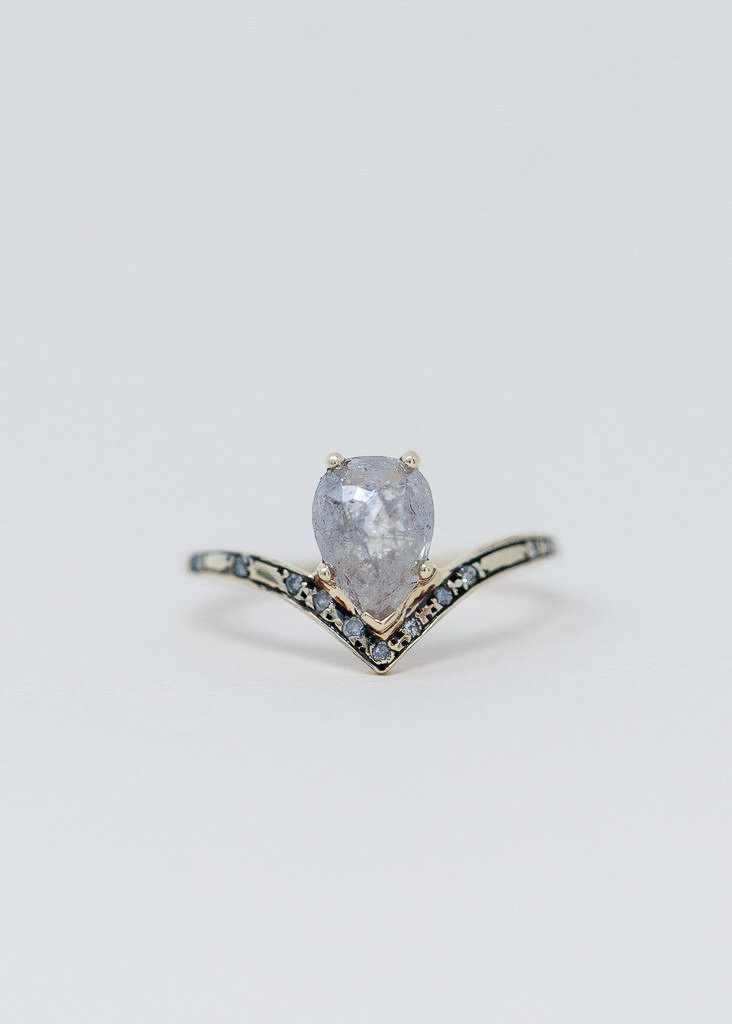 Anna Sheffield Anna Sheffield Grey Diamond Celestine Orbit Ring