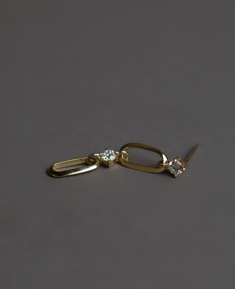 Lizzie Mandler Lizzie Mandler Mismatched Double Diamond Link Earrings