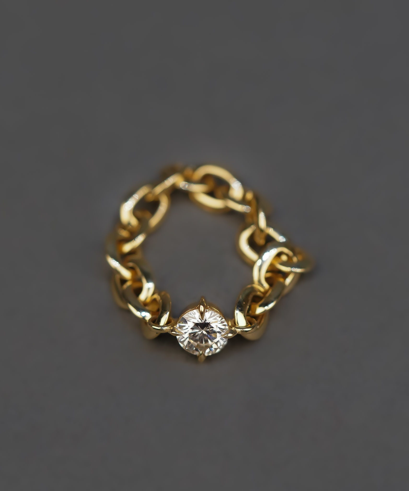 Gold Diamond Chain Ring