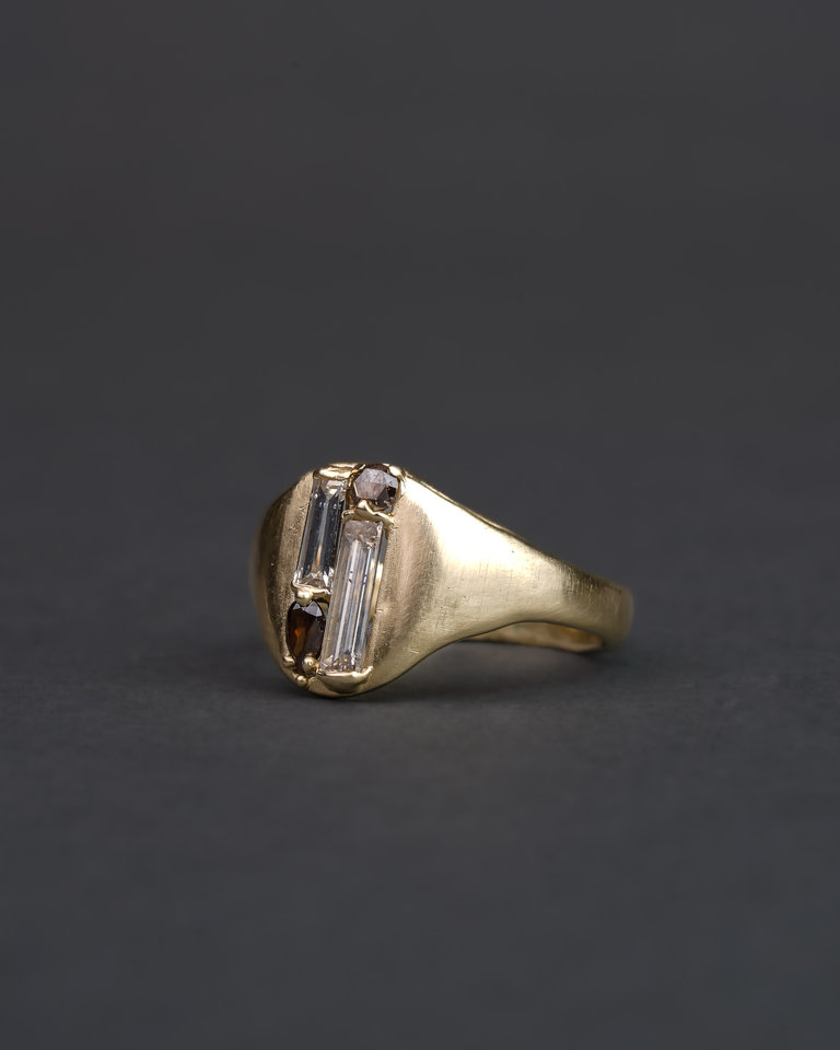 Atelier Narcé Atelier Narce Baguette and Brown Diamond Ring