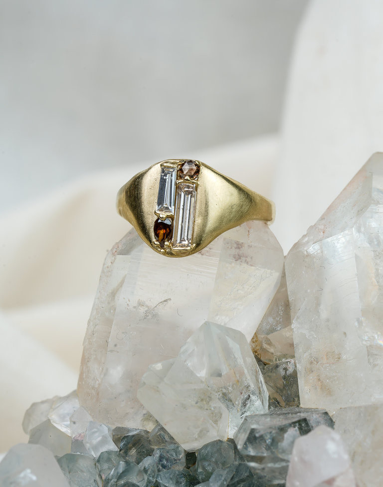 Atelier Narcé Atelier Narce Baguette and Brown Diamond Ring