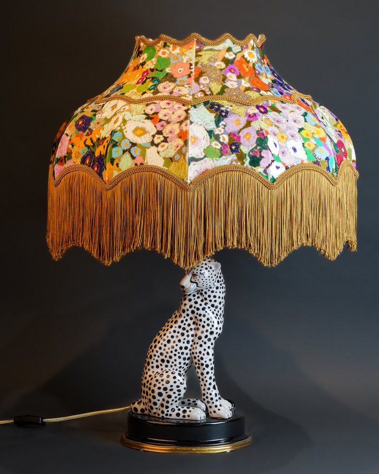 House of Hackney House of Hackney Cheetah Lampstand with Hollyhocks Lampshade