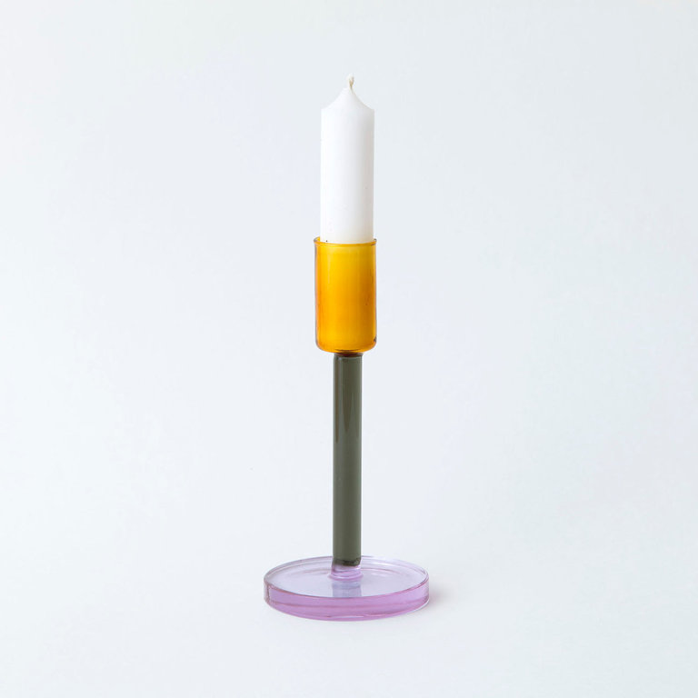 Block Design Block Design Glass Candlestick