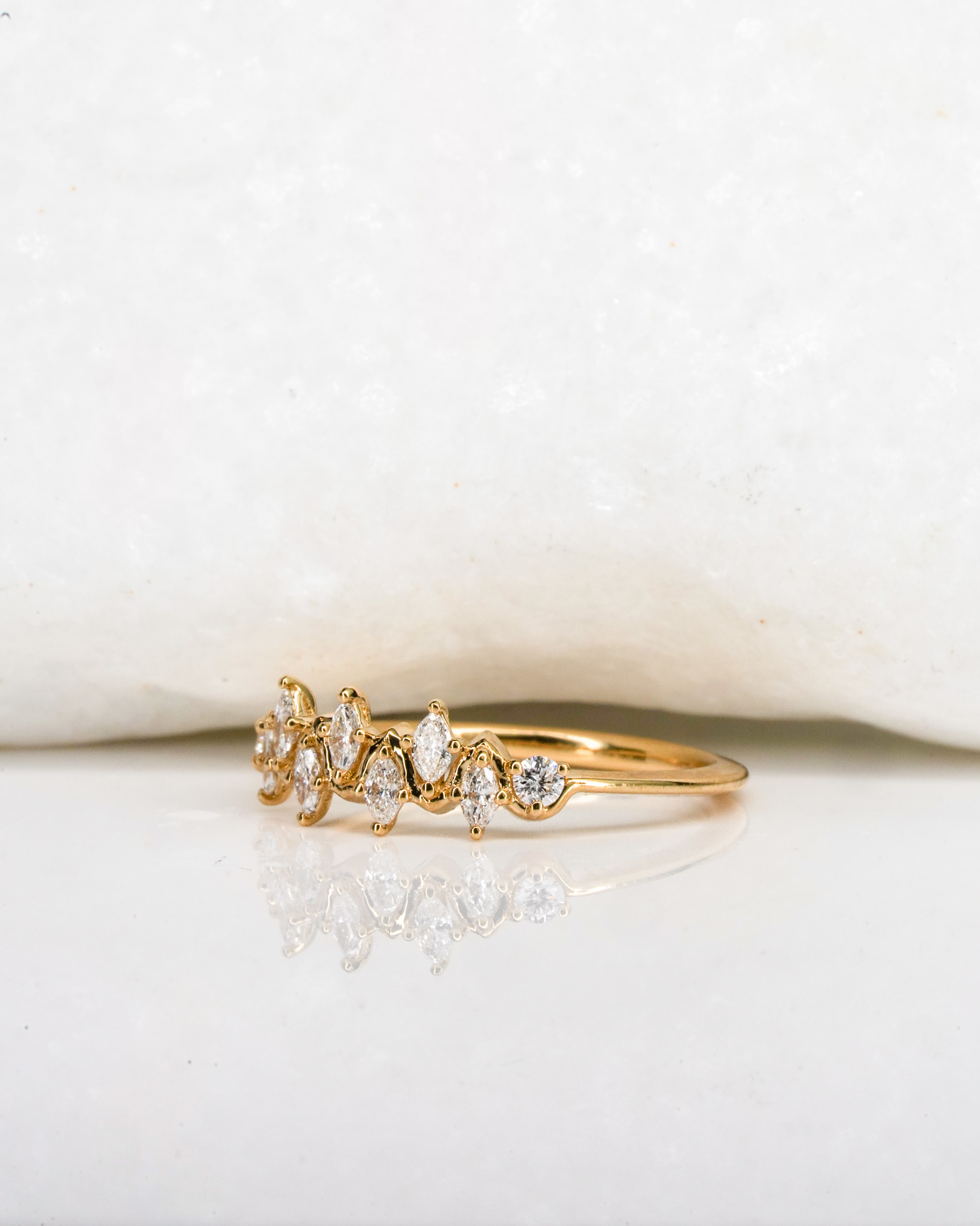 Floating marquise store diamond ring