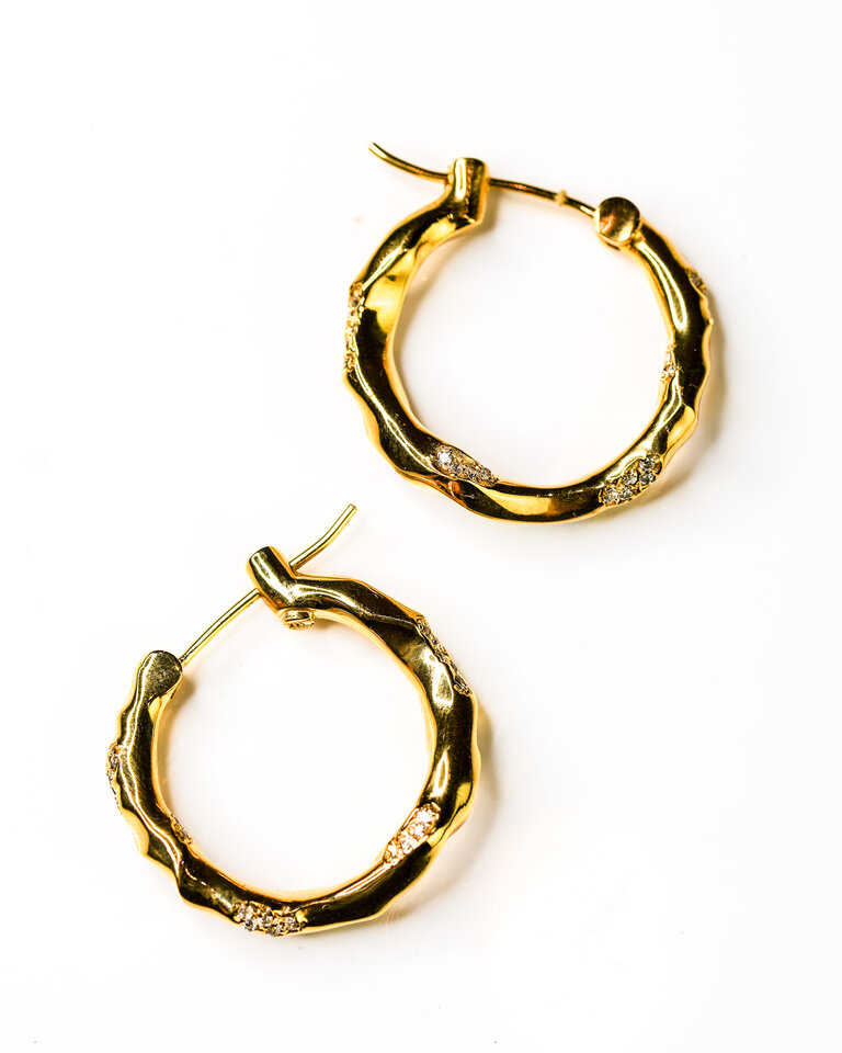 Joanna Laura Constantine Joanna Laura Constantine Wave Hoops with Stones