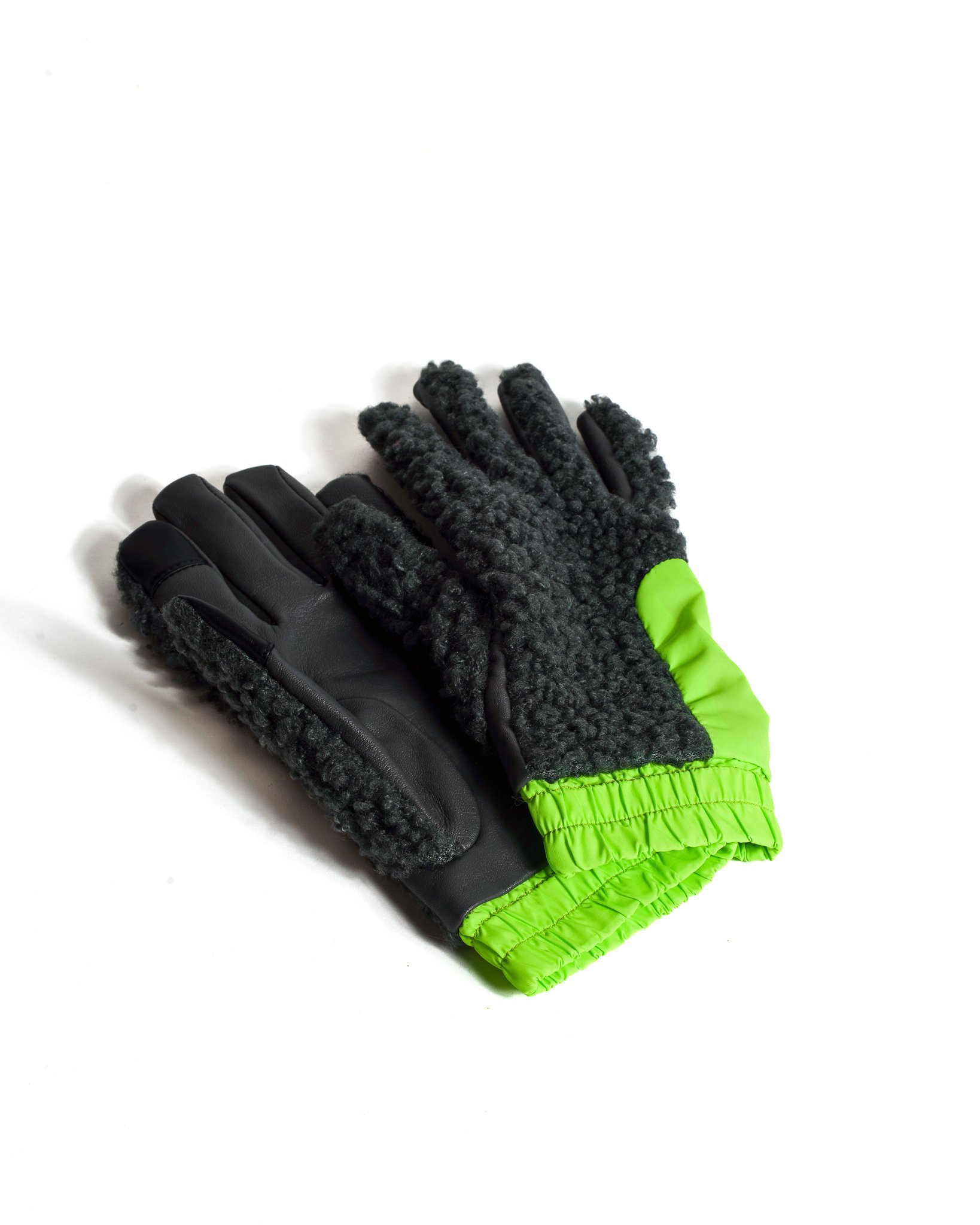 Asrai Garden - Aristide Fleece Gloves - Lime and Charcoal - asrai