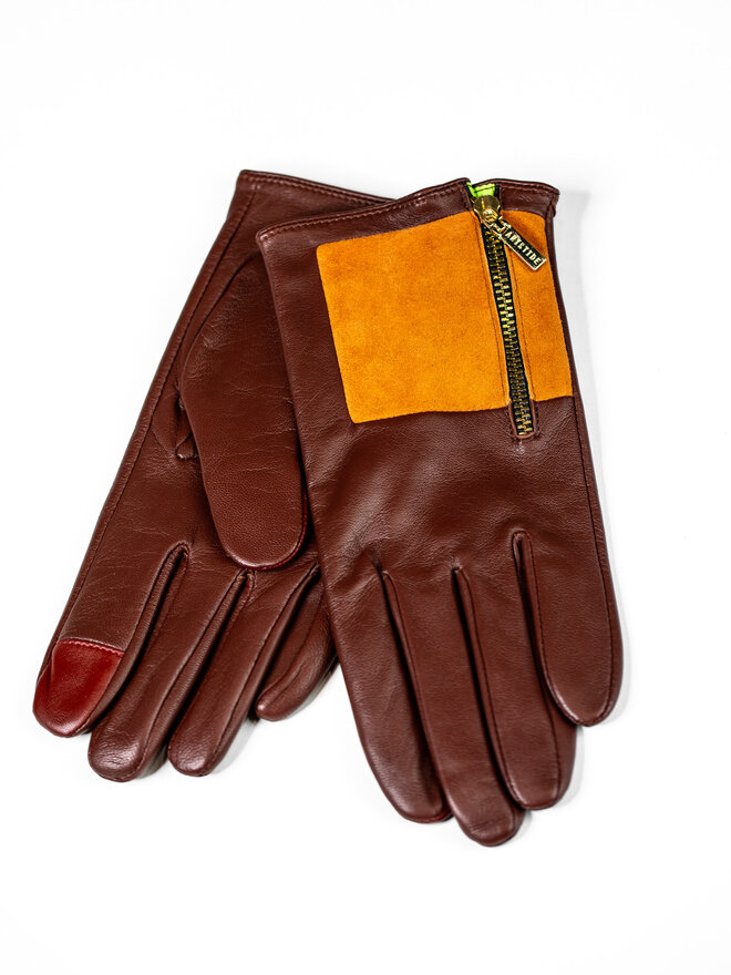 Asrai Garden - Aristide Square Gloves - English Tan and Lime