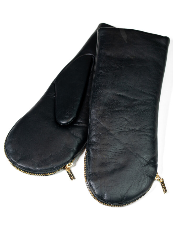 Asrai Garden - Aristide Fur Lined Mittens - Black - asrai garden