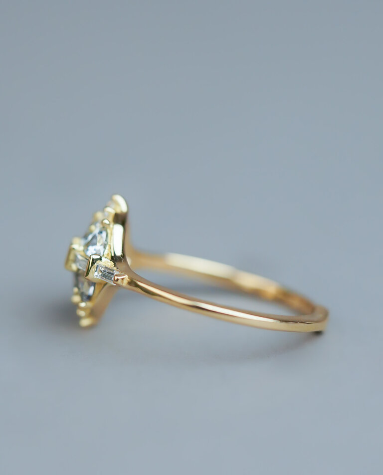 Artëmer Artëmer Teal Sapphire Cluster Ring