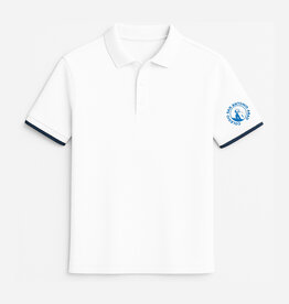 Col. San Antonio Abad Polo Niña | Blanco y Vivo Navy manga | Col. San Antonio Abad