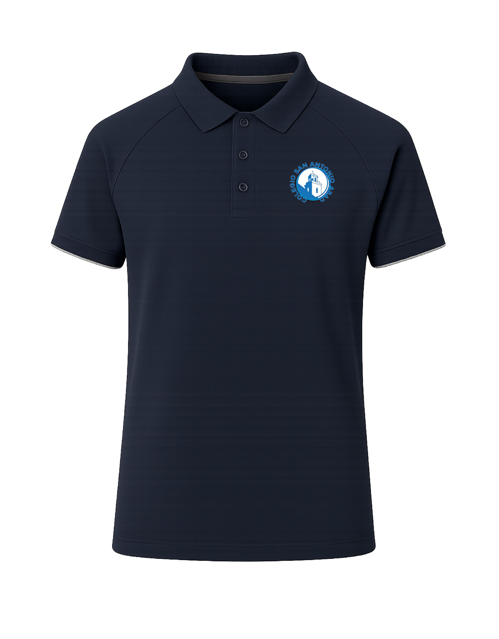 Col. San Antonio Abad Polo Niño | Azul Navy y Vivo Blanco Manga | Col. San Antonio Abad