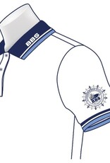 Borinquen Bilingual School Polo Pique | Blanco | Cuellos y Mangas Azul | Borinquen Bilingual School