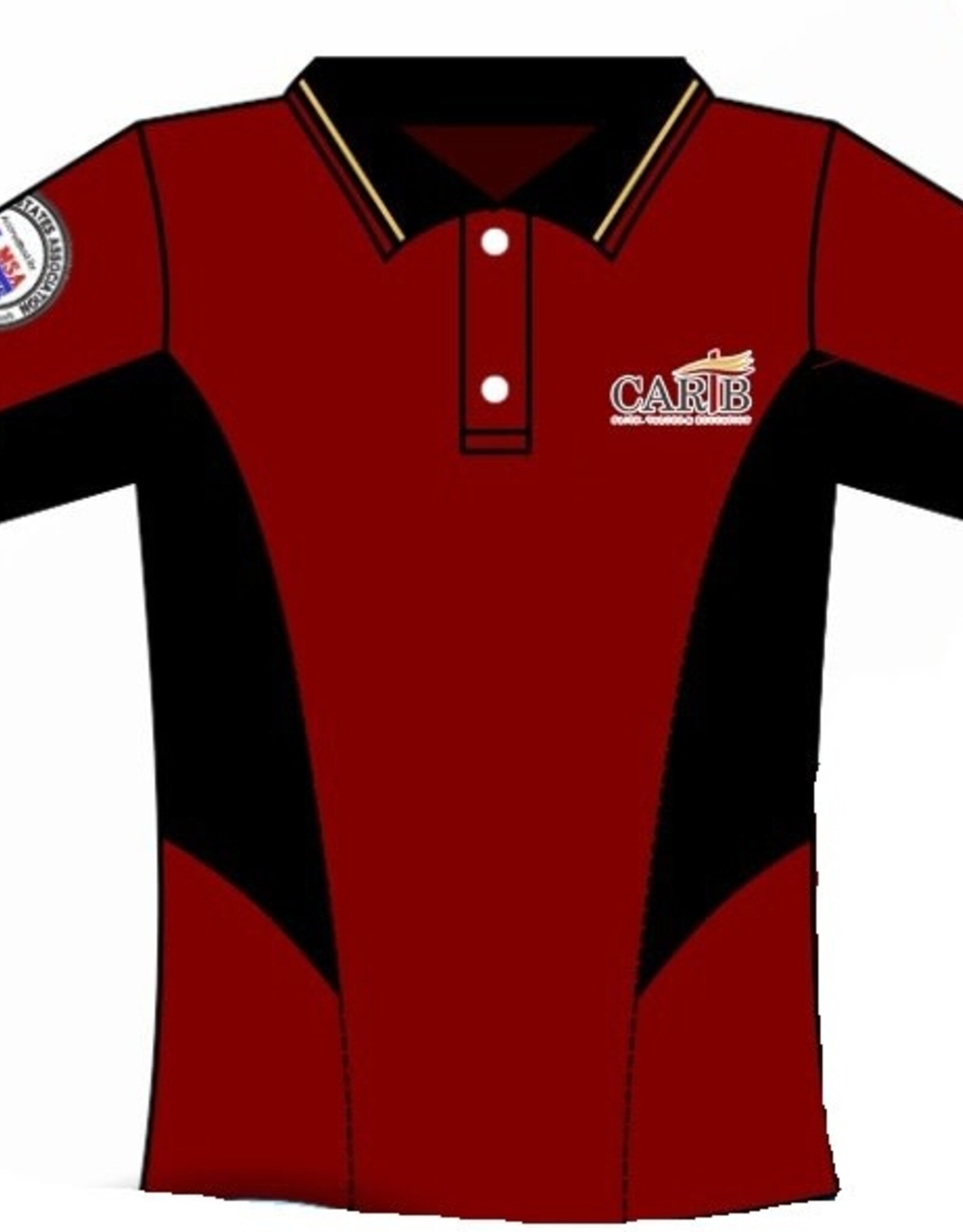 Carib Christian School Polo Microfibra | Vino | Cuellos y Punos Negro | Carib Christian School