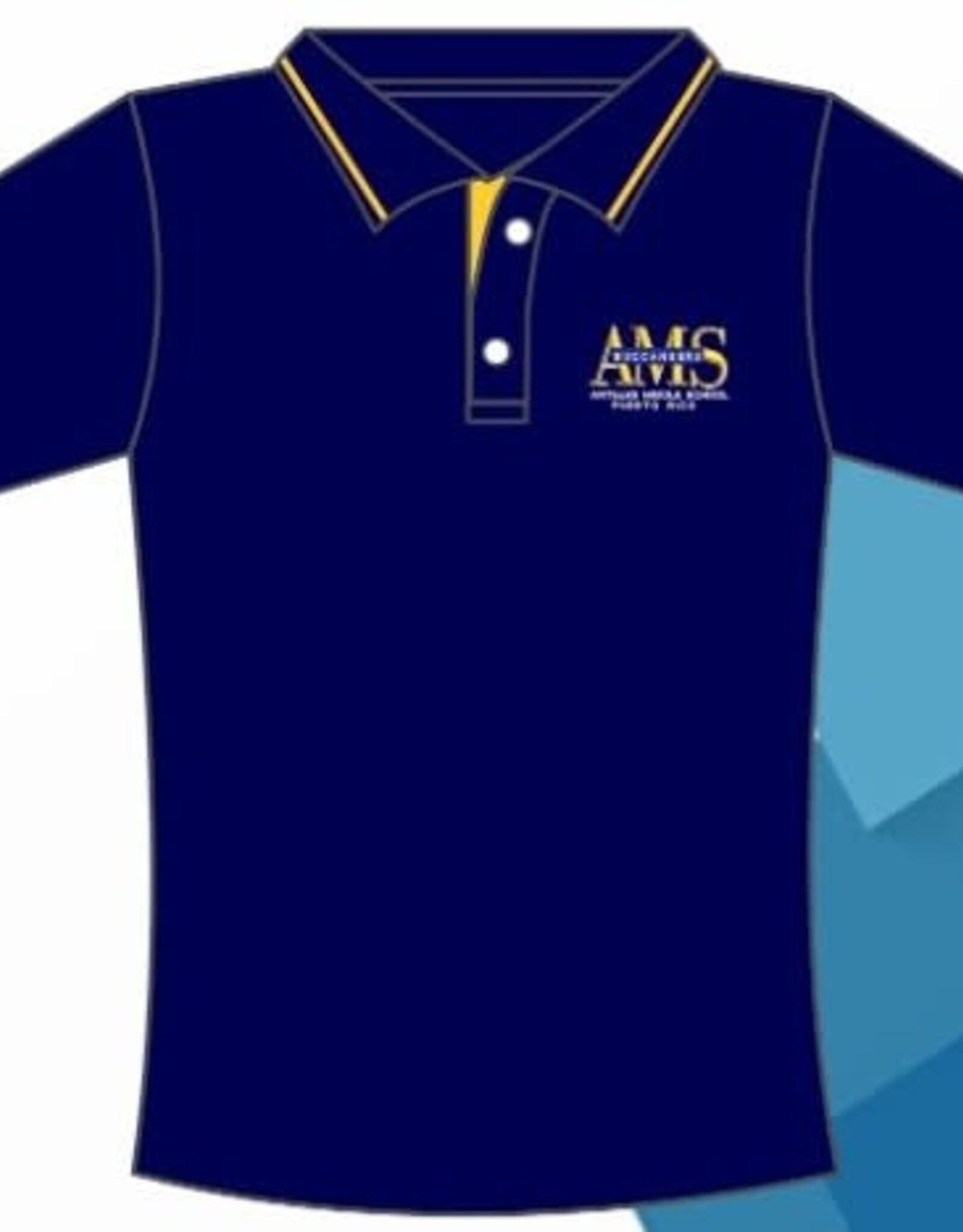 Antilles Middle School AMS Polo | Navy | Embroidered | Antilles Middle School
