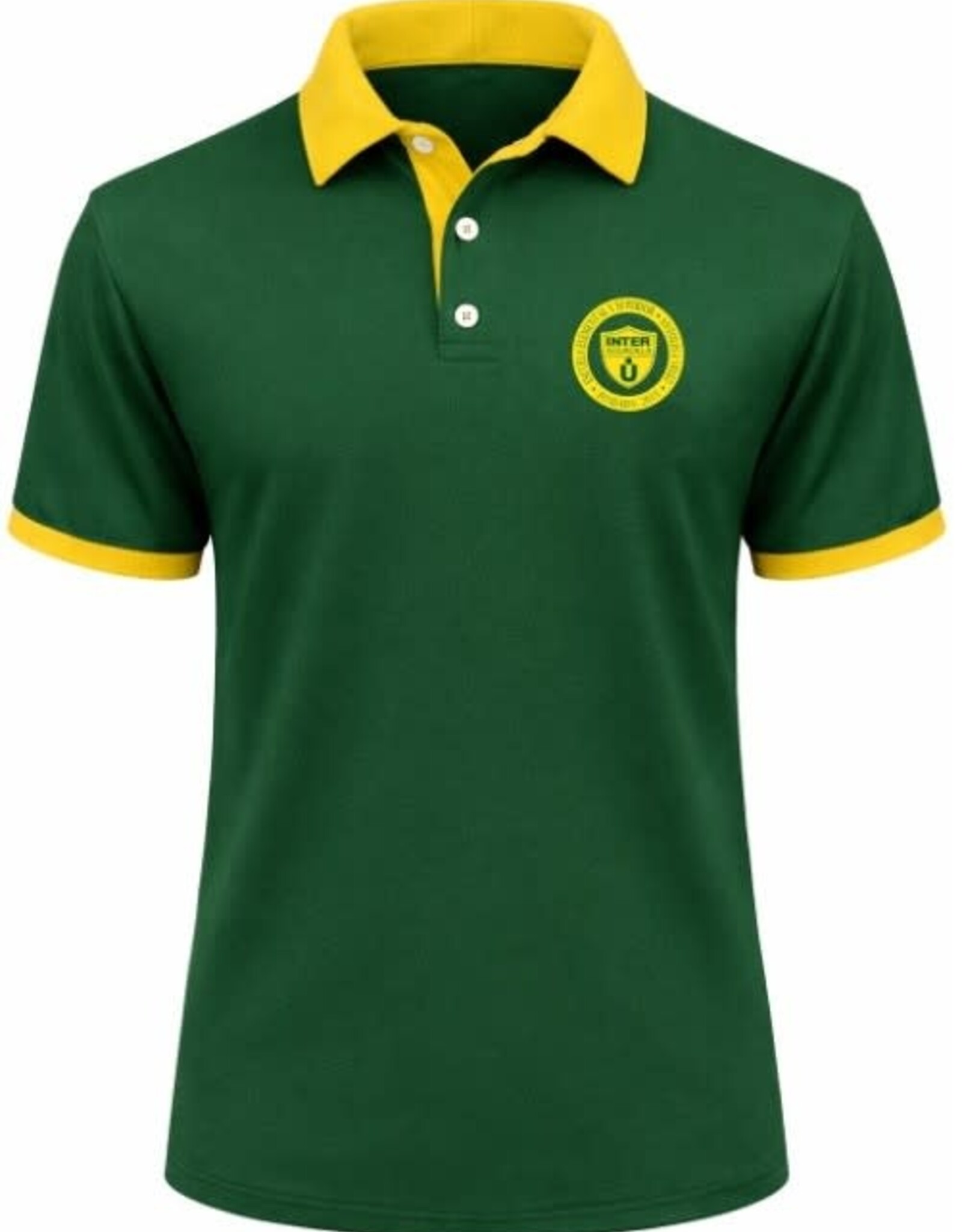 Antolina Velez Interamerican / Bilingual Polo Verde | Cuello y Mangas Amarillas | Esc. Antolina Velez