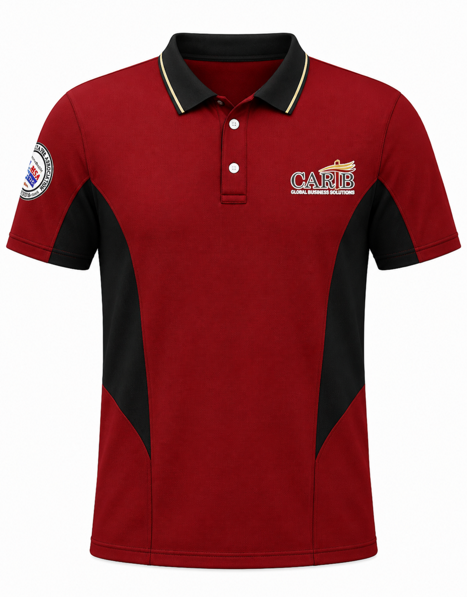 Carib Christian School Polo Microfibra | Vino | Cuellos y Punos Negro | Carib Christian School