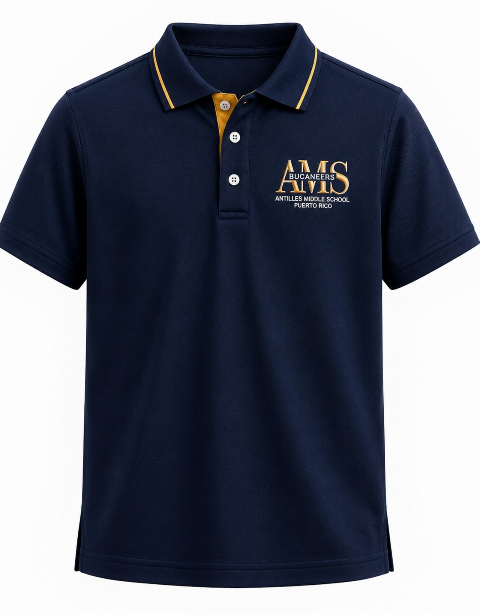 Antilles Middle School AMS Polo | Navy | Embroidered | Antilles Middle School