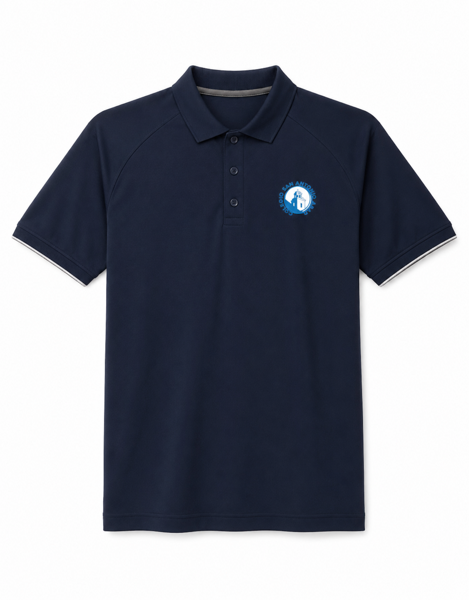 Col. San Antonio Abad Polo Niño | Azul Navy y Vivo Blanco Manga | Col. San Antonio Abad