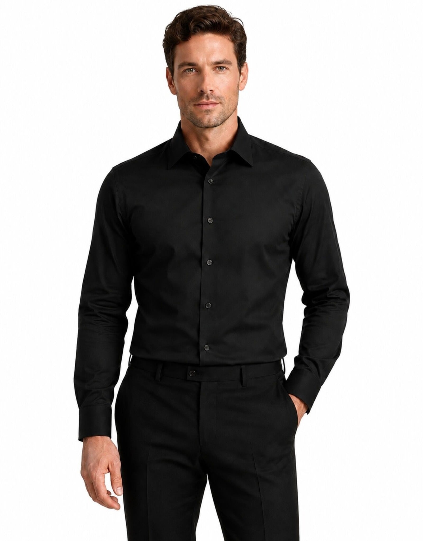 Modena Dress Shirt | No Pocket | Stretch | 60% Cotton 40% Polyester