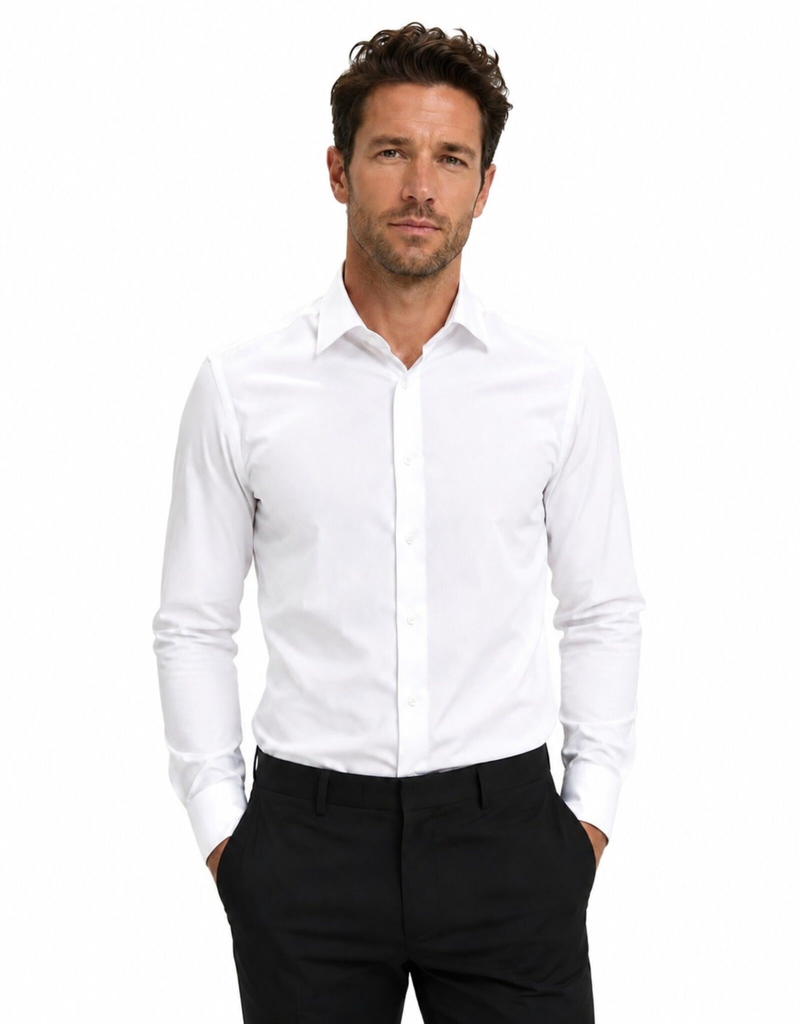 Modena Dress Shirt | No Pocket | Stretch | 60% Cotton 40% Polyester