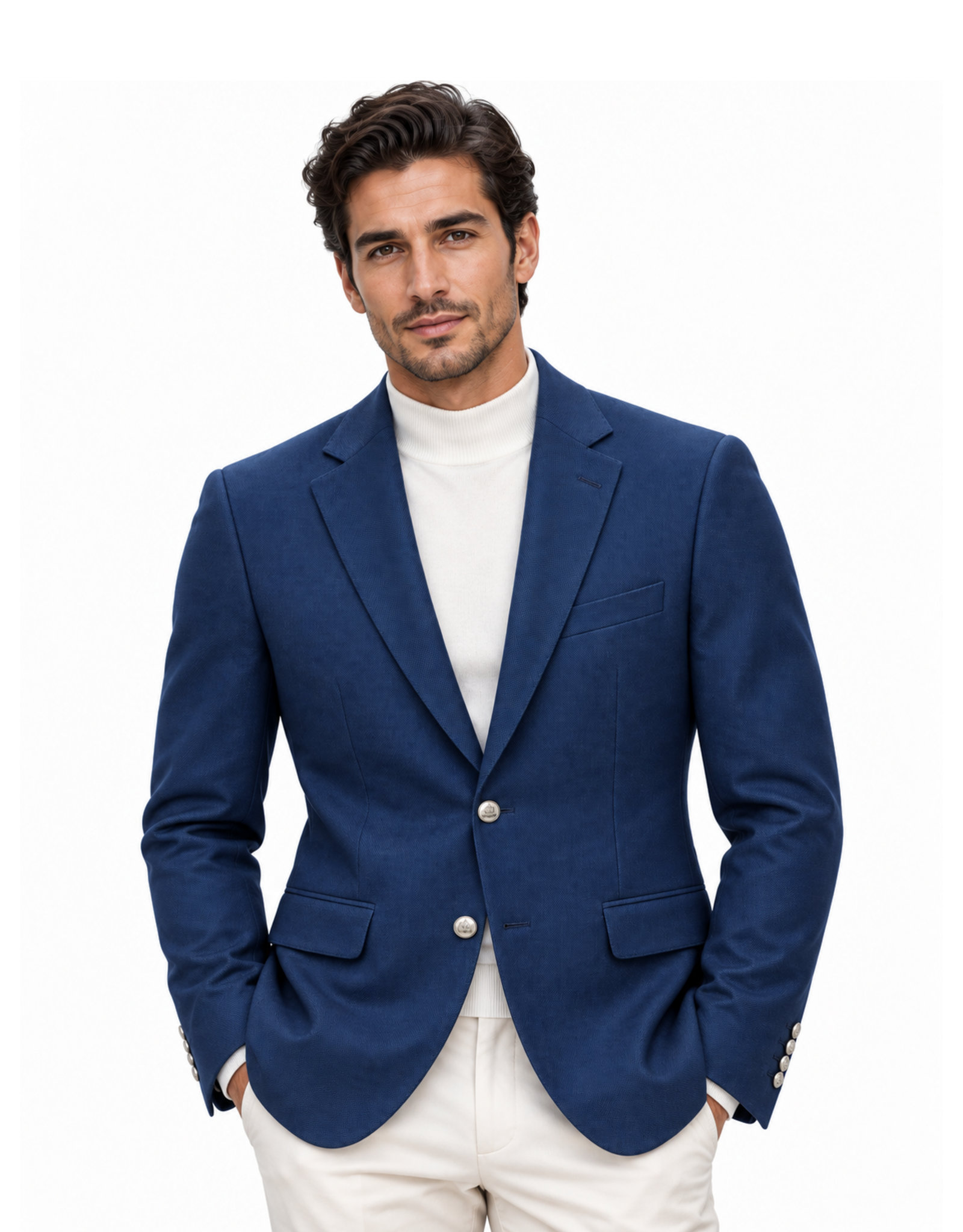 Antonio Cardinni Blazer Silk Blend | Pique | Hand stitched with silver buttons