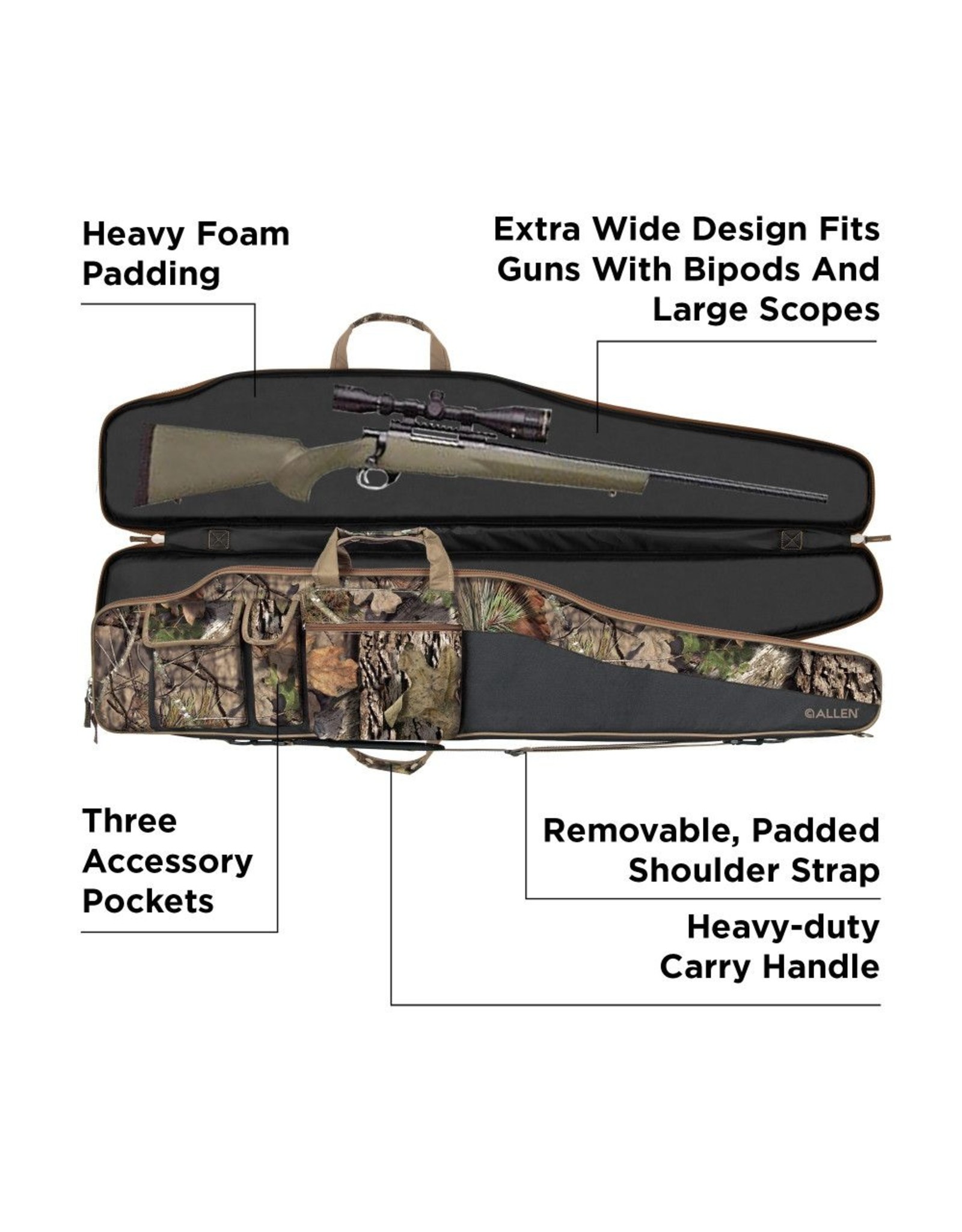 ALLEN COMPANY Allen Company 50" Tejon Oversized Rifle Case, Mossy Oak Break-Up Country Camo